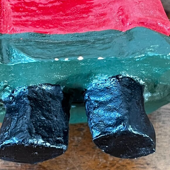 House of Hatten Santa with Snowman Pack on Back Ornament Vintage 1993 Folk Art - Picture 12 of 13